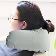 Custom Printed Inflatable Neck Pillow With Pouch - Grey | Custom Branded Bag | UAE Delivery | Yalla Printing UAE
