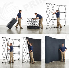 Custom Printed Magnetic Curved Pop Up Stand 2 x 3 with Foldable Structure & Carry Bag – Premium Vinyl Printed Exhibition Backdrop Display | Magnet Panel System for Events, Trade Shows, Retail Promotions & Corporate Branding | Yalla Printing UAE
