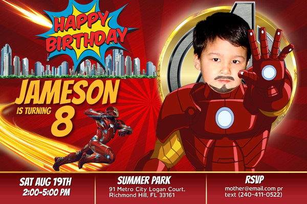 Iron Man Adventure" Personalized Birthday Banner - Unleash the Superhero Fun! - Yalla Printing