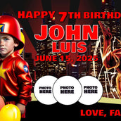 Personalized Flash Theme Birthday Banner with Your Child's Picture and Name! - Yalla Printing