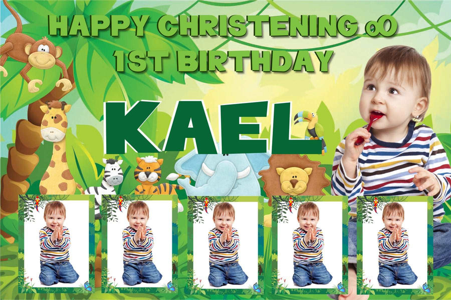 Jungle Adventure Birthday Banner" - Explore the Wild with Jungle Animals! - Yalla Printing