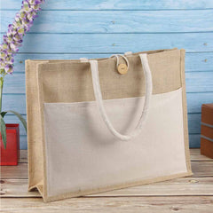 Custom Printed Jute Bags With Cotton Pocket And Handle - Cotton Fabric | Exhibitions, Conferences, Corporate Events | Yalla Printing UAE
