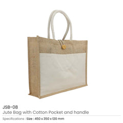 Custom Printed Jute Bags With Cotton Pocket And Handle - Cotton Fabric | Exhibitions, Conferences, Corporate Events | Yalla Printing UAE