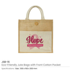 Custom Printed Eco - Friendly Jute Bags With Breast Cancer Awareness Logo | Custom Branded Bag | UAE Delivery | Yalla Printing UAE