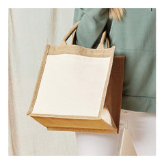 Custom Printed Eco - Friendly Jute Bags With Front Cotton Pocket & Button Closure - Cotton Fabric | Exhibitions, Conferences, Corporate Events | Yalla Printing UAE