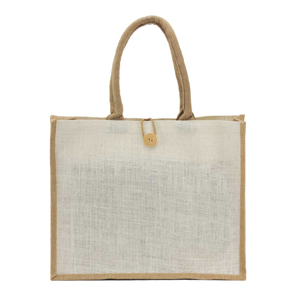 Custom Printed Jute Shopping Bags With Button | Custom Branded Bag | UAE Delivery | Yalla Printing UAE