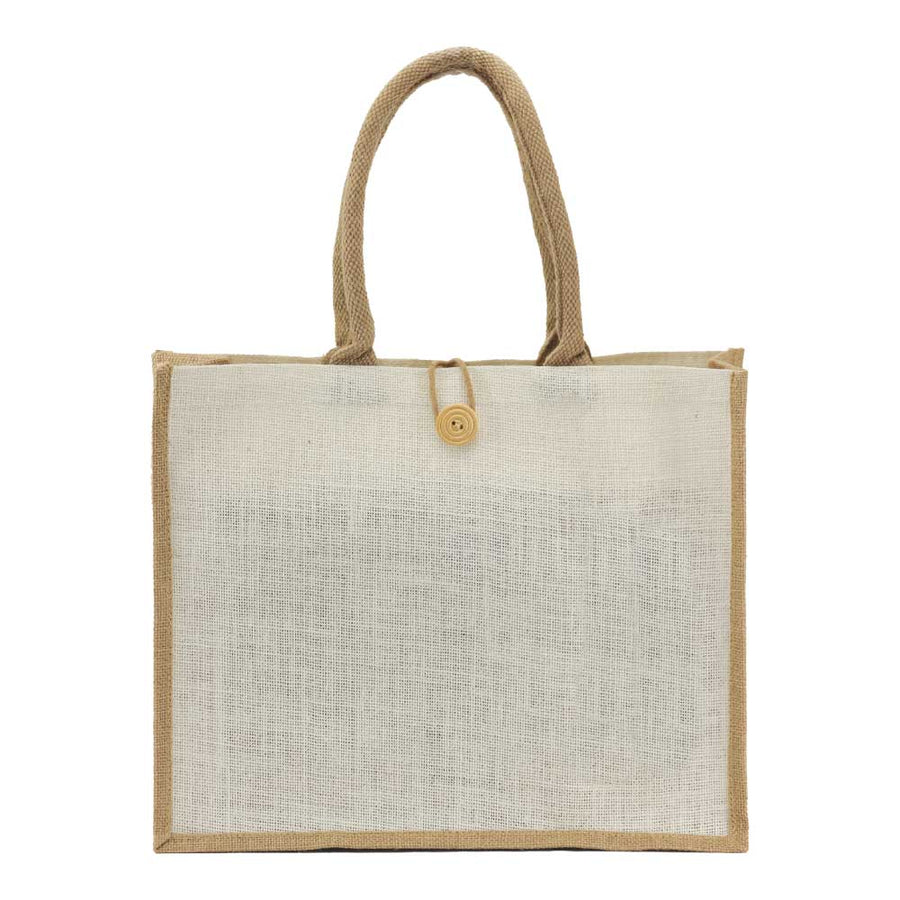 Jute Shopping Bags with Button | Logo Branding Bag – Yalla Printing UAE