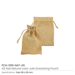 Custom Printed Jute Drawstring Pouches In A4 And A5 Size | Custom Branded Bag | UAE Delivery | Yalla Printing UAE