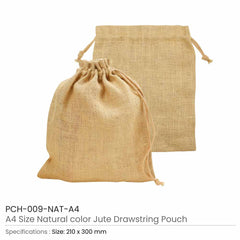 Jute Drawstring Pouches in A4 and A5 Size | Custom Packaging Printing | Free Design Support | Yalla Printing UAE