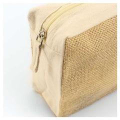 Custom Printed Jute With Cotton Zipper Pouch - Cotton Fabric | Custom Branded Bag | UAE Delivery | Yalla Printing UAE