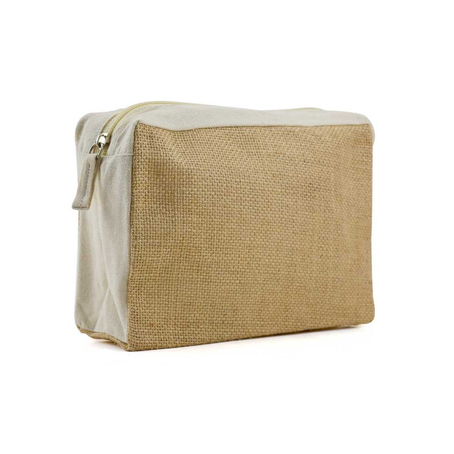 Custom Printed Jute With Cotton Zipper Pouch - Cotton Fabric | Exhibitions, Conferences, Corporate Events | Yalla Printing UAE