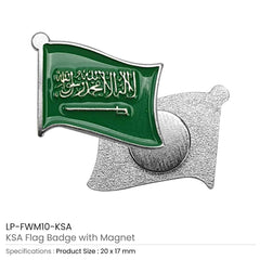 Custom Printed Ksa Flag Badges With Magnet | Premium Signage & Display Printing | Free Design Support | Yalla Printing UAE