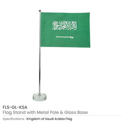 Custom Printed Flag With Metal Pole And Glass Base - Premium Polyester Fabric | Premium Signage & Display Printing | Free Design Support | Yalla Printing UAE