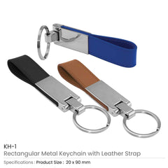 Custom Printed Metal Key Chains With Leather Strap | Logo Branding Corporate Gift | UAE Delivery | Yalla Printing UAE