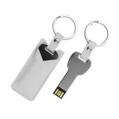 Custom Printed 8Gb Key Shaped USB With Leather Case | Logo Branding Corporate Gift | UAE Delivery | Yalla Printing UAE
