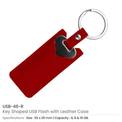 Custom Printed 8Gb Key Shaped USB With Leather Case | Logo Branding Corporate Gift | UAE Delivery | Yalla Printing UAE