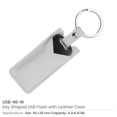 Custom Printed 8Gb Key Shaped USB With Leather Case | Logo Branding Corporate Gift | UAE Delivery | Yalla Printing UAE