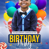 🎈✨ Elevate Your Child's Birthday Celebration with Our Kids Birthday Party Banner - Blue Theme! ✨🎈 - Yalla Printing
