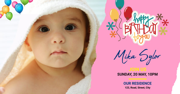 Kid's Balloon Bash" Personalized Birthday Banner - Fun, Balloons, and Your Child's Smile - Yalla Printing