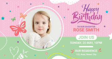 Enchanted Butterfly Garden" Personalized Birthday Banner - Flutter into a Magical Celebration