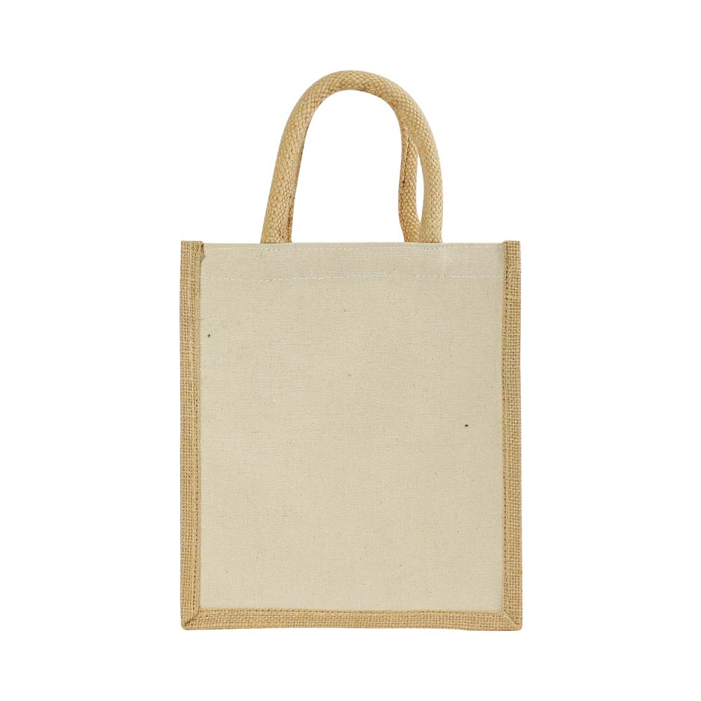 Custom Printed Laminated Cotton Bags With Natural Jute Gusset 10 Oz - Cotton Fabric | Custom Branded Bag | UAE Delivery | Yalla Printing UAE