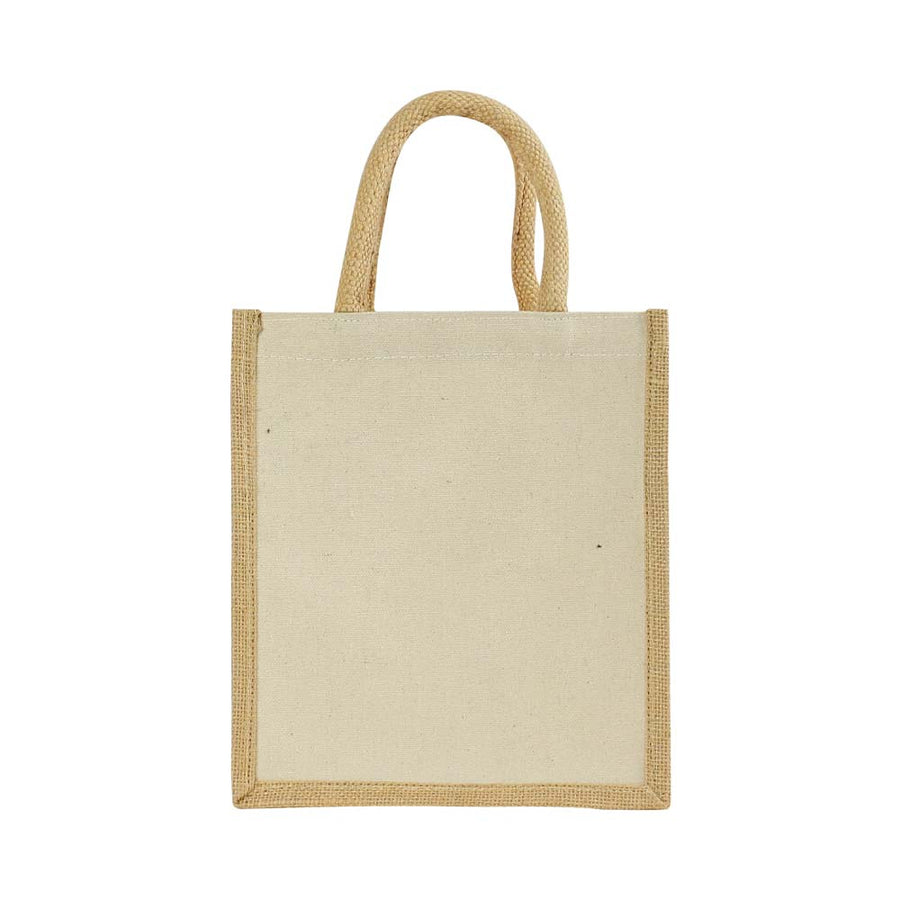 Custom Printed Laminated Cotton Bags With Natural Jute Gusset 10 Oz - Cotton Fabric | Custom Branded Bag | UAE Delivery | Yalla Printing UAE
