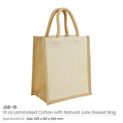 Custom Printed Laminated Cotton Bags With Natural Jute Gusset 10 Oz - Cotton Fabric | Custom Branded Bag | UAE Delivery | Yalla Printing UAE