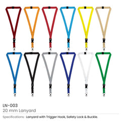 Custom Printed Lanyards With Hook, Safety Lock, And Buckle, 20 MM | Corporate Award & Recognition Gift | UAE Delivery | Yalla Printing UAE