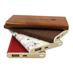 Custom Printed Leather Cover Power Bank 6000 Mah | Logo Branding Corporate Gift | UAE Delivery | Yalla Printing UAE