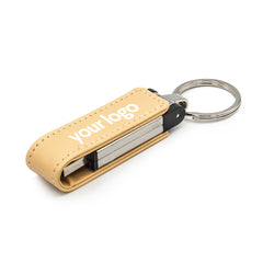 Custom Printed Leather Keychain USB | Logo Branding Corporate Gift | UAE Delivery | Yalla Printing UAE