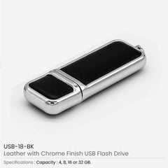 Custom Printed Leather With Chrome Finish USB | Exhibitions, Conferences, Corporate Events | Yalla Printing UAE