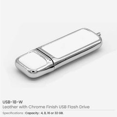Custom Printed Leather With Chrome Finish USB | Exhibitions, Conferences, Corporate Events | Yalla Printing UAE