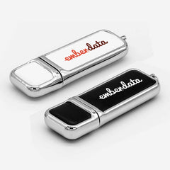 Custom Printed Leather With Chrome Finish USB | Exhibitions, Conferences, Corporate Events | Yalla Printing UAE