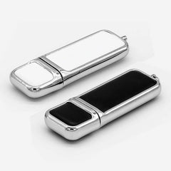 Custom Printed Leather With Chrome Finish USB | Exhibitions, Conferences, Corporate Events | Yalla Printing UAE