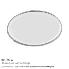 Custom Printed Lens Cover Oval Name Badges | Logo Branding Corporate Gift | UAE Delivery | Yalla Printing UAE