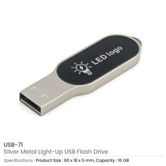 Custom Printed Oval Shaped Light - Up Logo USB | Logo Branding Corporate Gift | UAE Delivery | Yalla Printing UAE