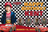 Race to the Finish" Personalized Birthday Banner - Lightning McQueen Adventure! - Yalla Printing