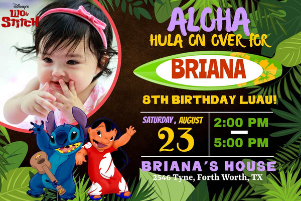 Aloha Adventure" Personalized Birthday Banner - Dive into Lilo & Stitch Fun - Yalla Printing