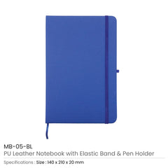 Custom Printed A5 Pu Leather Notebooks With Elastic Band, Calendar, Pen Holder | Logo Branding Corporate Gift | UAE Delivery | Yalla Printing UAE