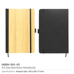 Custom Printed A5 Size Bamboo Notebooks - Bamboo | Logo Branding Corporate Gift | UAE Delivery | Yalla Printing UAE