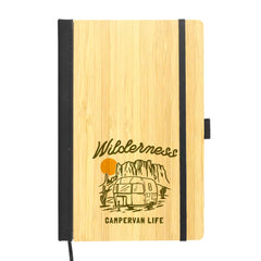 Custom Printed A5 Size Bamboo Notebooks - Bamboo | Logo Branding Corporate Gift | UAE Delivery | Yalla Printing UAE