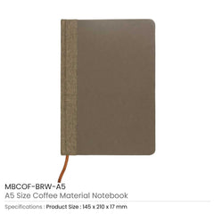 Custom Printed A5 Size Coffee Material Notebook | Logo Branding Corporate Gift | UAE Delivery | Yalla Printing UAE