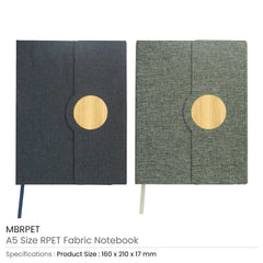 Custom Printed A5 Size RPET Fabric Notebooks - Eco - Friendly RPET | Logo Branding Corporate Gift | UAE Delivery | Yalla Printing UAE
