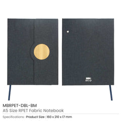 Custom Printed A5 Size RPET Fabric Notebooks - Eco - Friendly RPET | Logo Branding Corporate Gift | UAE Delivery | Yalla Printing UAE