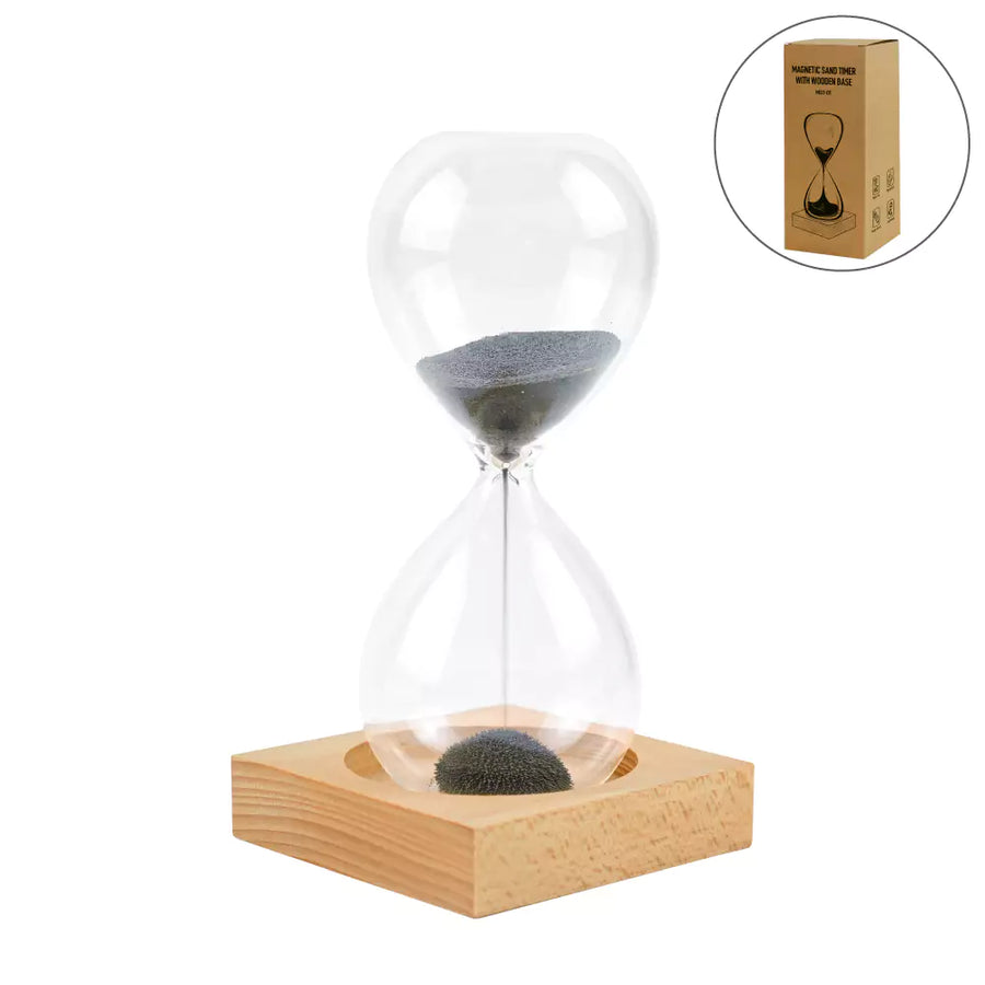 Magnetic Sand Timer with Wooden Base - 2 Minutes – Model MST-01