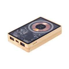 USB Drives – Magnetic Fast Wireless Powerbank 15W in Bamboo Casing | Custom Packaging Printing | Free Design Support | Yalla Printing UAE