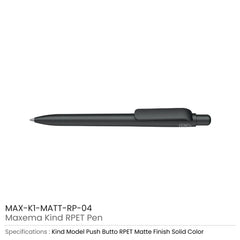 Custom Printed Maxema Kind RPET Pens, Matte Solid Color - Eco - Friendly RPET | Logo Branding Corporate Gift | UAE Delivery | Yalla Printing UAE