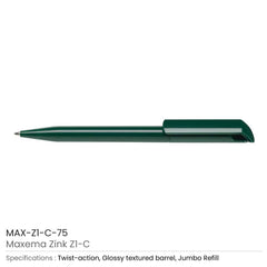 Custom Printed Maxema Zink Pens Solid Color Body | Logo Branding Corporate Gift | UAE Delivery | Yalla Printing UAE
