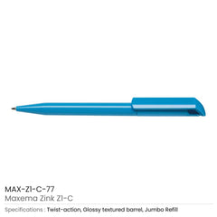 Custom Printed Maxema Zink Pens Solid Color Body | Logo Branding Corporate Gift | UAE Delivery | Yalla Printing UAE