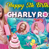 Undersea Mermaid Paradise" Personalized Birthday Banner - Dive into Magical Waters - Yalla Printing